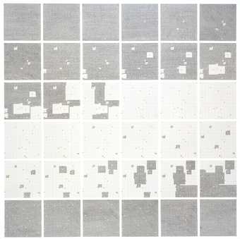 Jennifer Bartlett, Surface Substitution on 36 Plates 1972