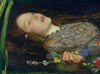 Sir John Everett Millais Detail of Ophelia 1851–2 face