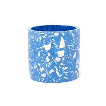  Blue terrazzo plant pot